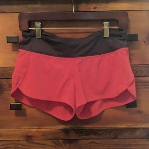 Size 4 red Lululemon running shorts